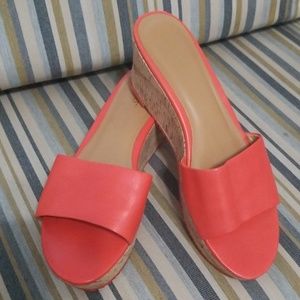 Nine West Slide Confety Leather Plataform Sandals